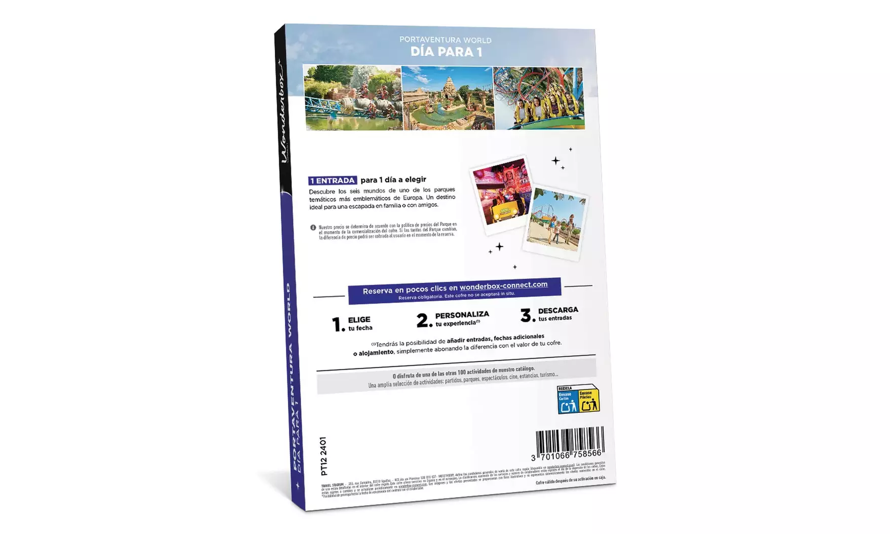 Cofre canjeable por acceso ilimitado a PortAventura con opciones extra