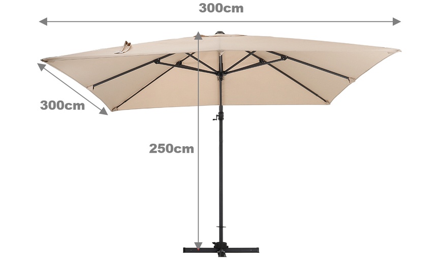 Image 20: Rotatable Square Cantilever Umbrella with Fillable Base
