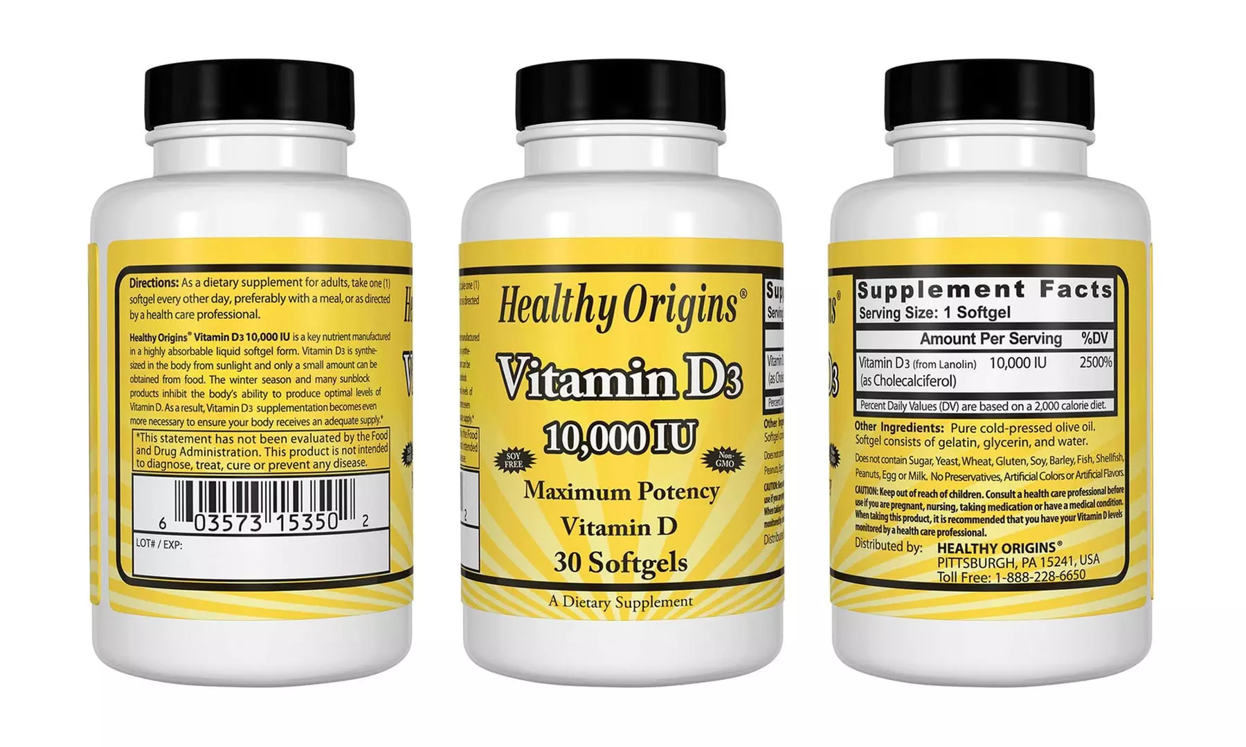 Fino a 1080 capsule di integratore alla vitamina D3 10000IU