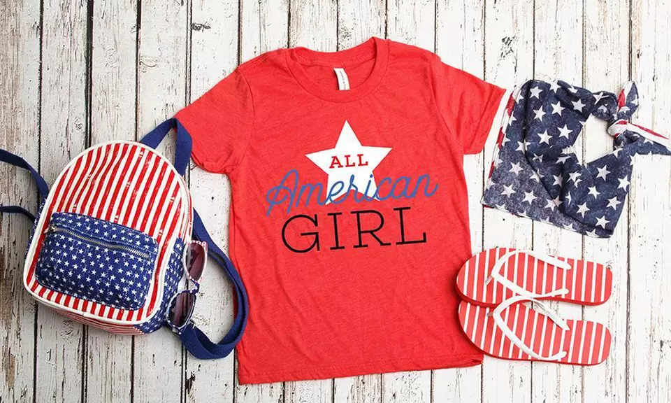 One, Two, or Three Personalized All American Kids T-Shirts from Qualtry (Up to 52% Off) - Second Medium