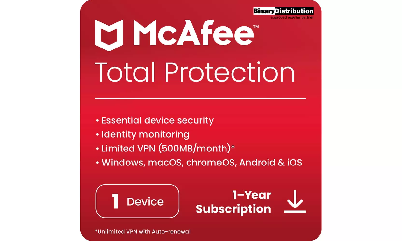 McAfee Total Protection or Internet Security, Up To 75% Off