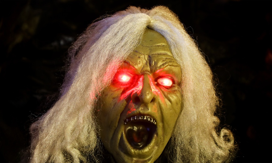 Image 3: Outsunny Voice Activated Halloween Animatronics Witch