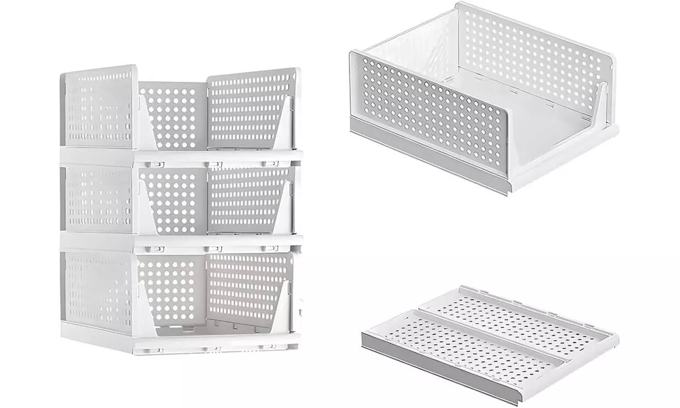 Set di 3 o 6 cassetti resistenti portaoggetti componibili salvaspazio