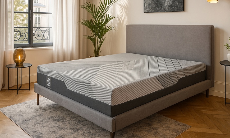 Image 1: Matelas Sampur hybride mémoire de forme gel, tissu bambou et charbon