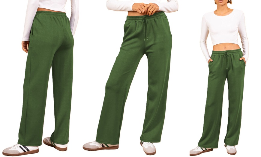 Image 17: Plain and Seam Front Wide Leg Trousers