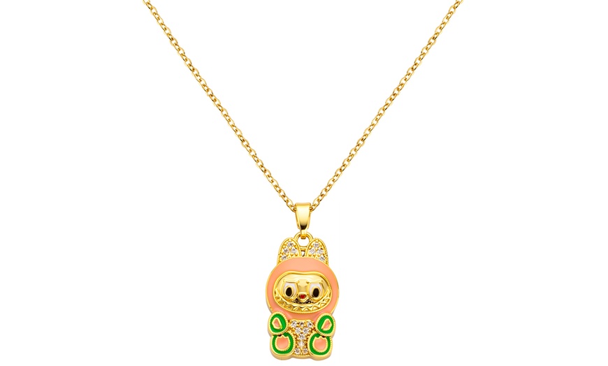 Image 6: Stanley - BTS x Labubu Gold Enamel Pendant Necklace