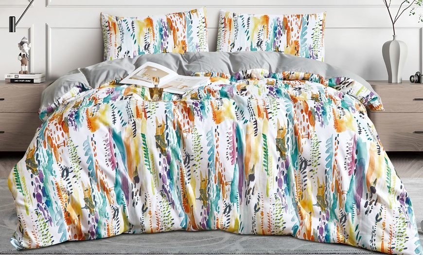 Image 5: Reversible Easy Care Printed Duvet Set in Various Styles
