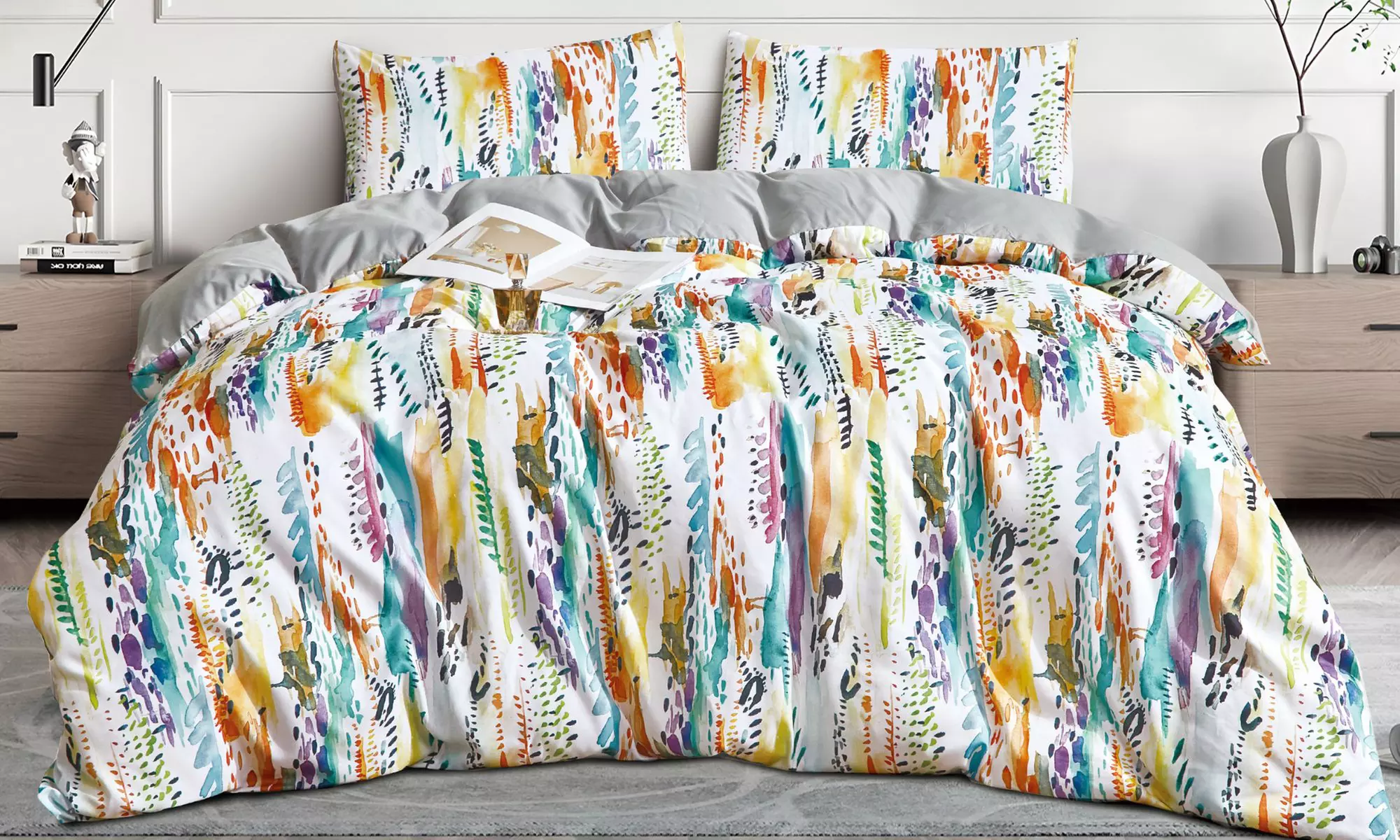 Reversible Easy Care Printed Duvet Set in Various Styles