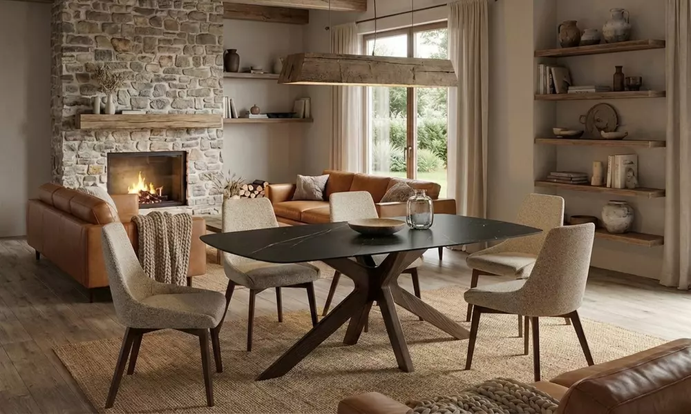 Tavolo fisso Thiago con top in ceramica