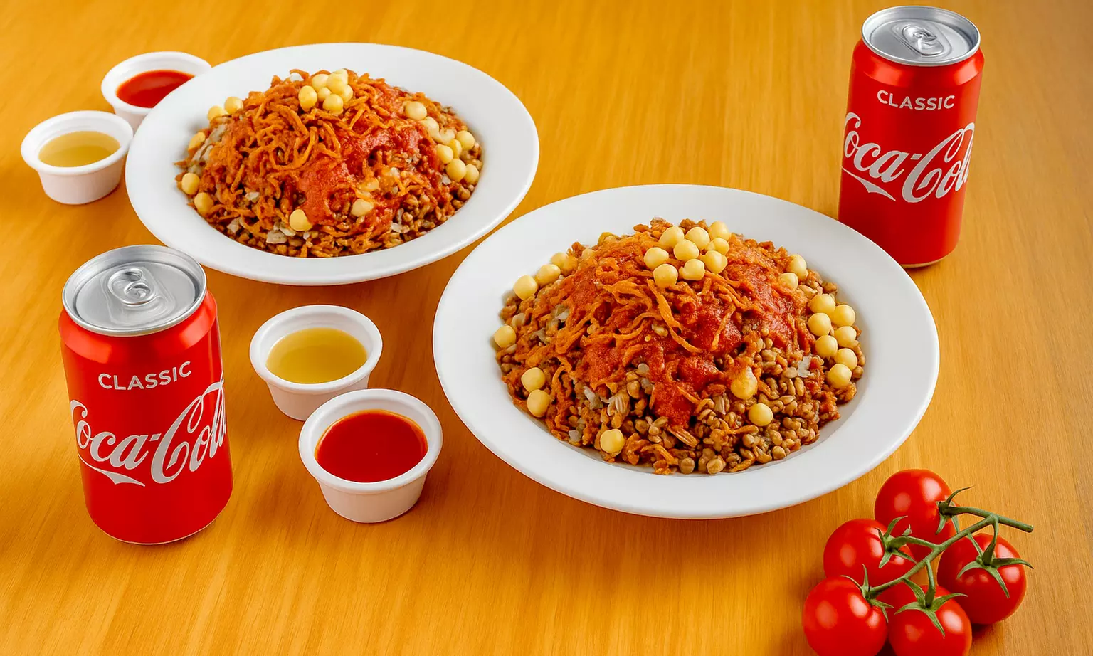 Authentic Egyptian Vegan Lunch for 2 With Medium/ Small Koshary and Drinks (Up to 50% Off) - Primary Image