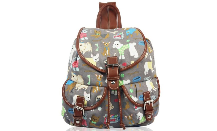 Image 16: Retro Canvas Backpack