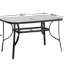 Image 2: Set of 5 Garden Rectangle Glass Umbrella Table and Folding Chairs Set