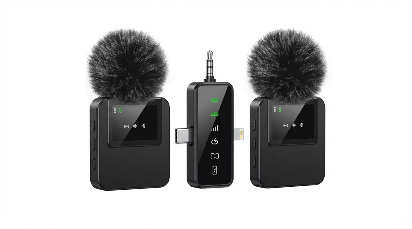 3-in-1 Professional Wireless Lavalier Microphone - Noise Cancelling Mic