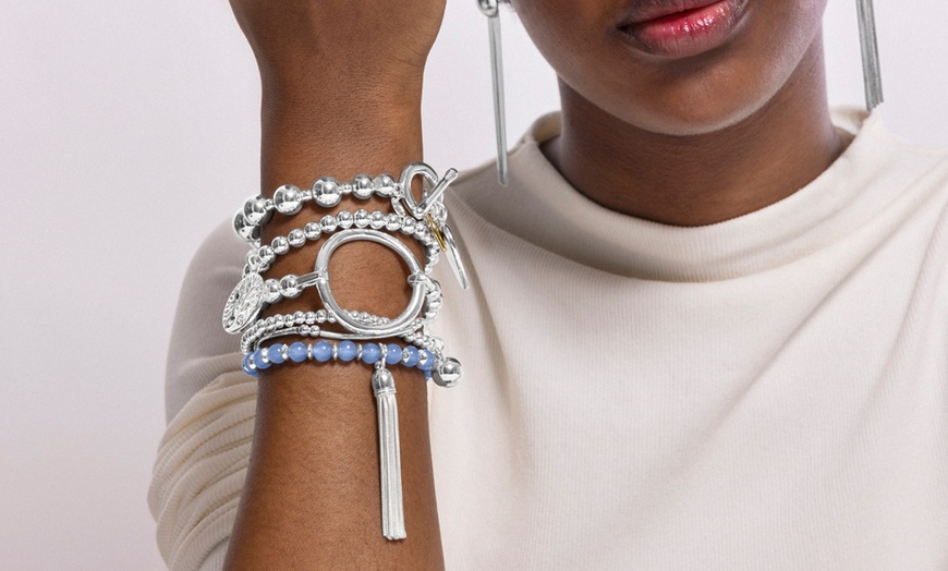 Image 1: Luxenter Irulox Rhodium-Finished Bracelet with Adjustable Length