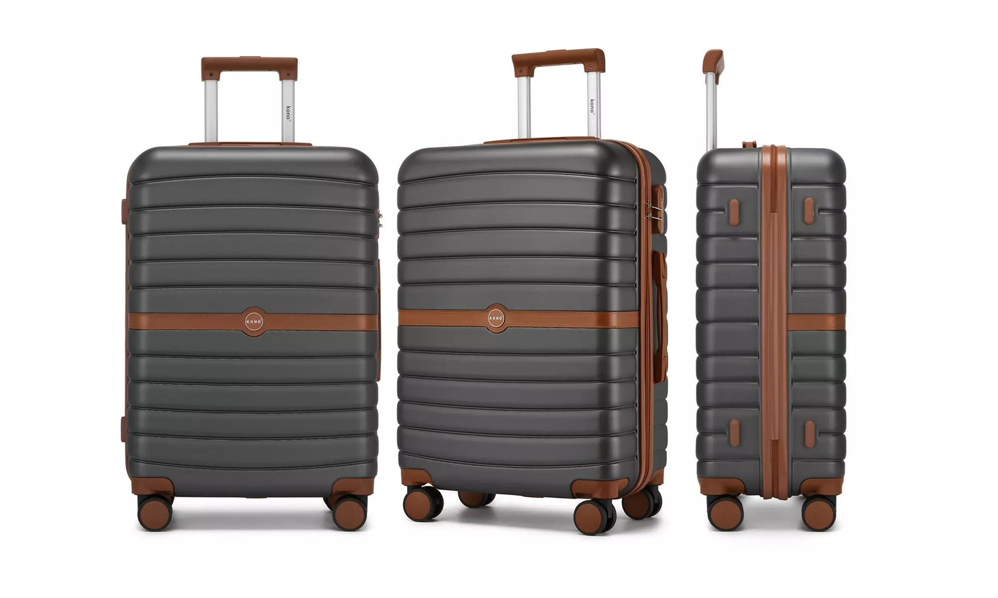 KONO Stylish Stripe Design Suitcase with Spinner Wheels