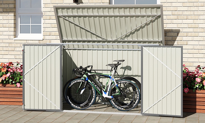 Image 4: Heavy Duty Steel Bicycle Storage Shed