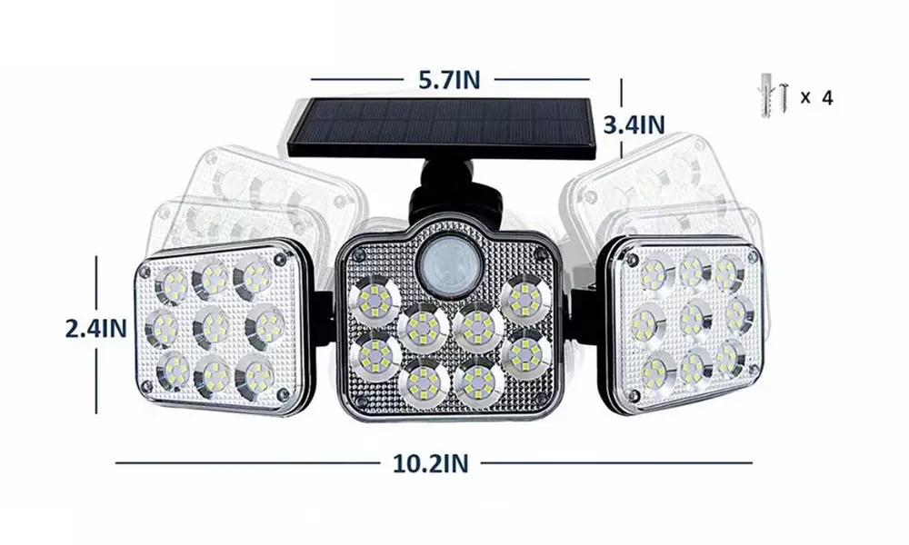 138 Led Solar Lights Motion Sensor Security Solar Flood Lights Wall Light 2 Pack - Second Medium