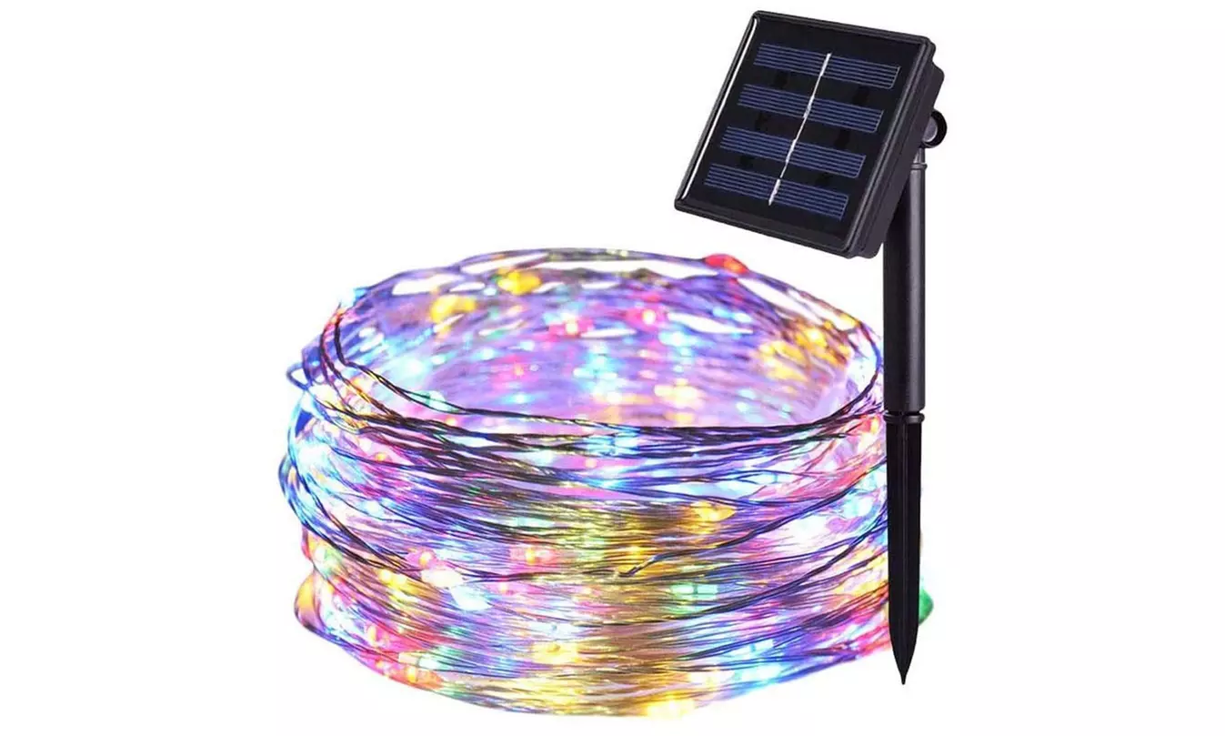 8 Modes Solar Powered 33ft 100LED Waterproof Outdoor String Lights