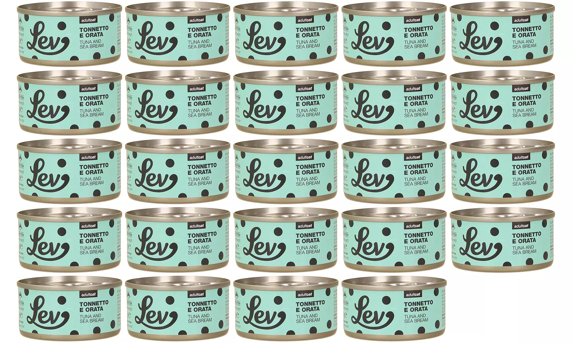 24 o 58 lattine di cibo umido per gatti 100% naturale di Lev