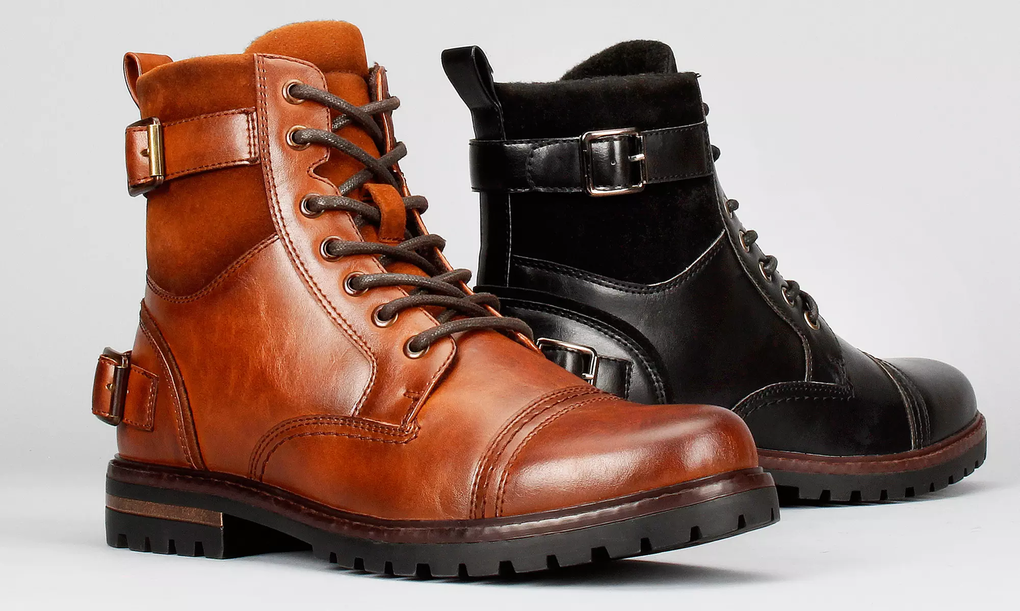 Harrison Men's Belted Combat Boots - Primary Image