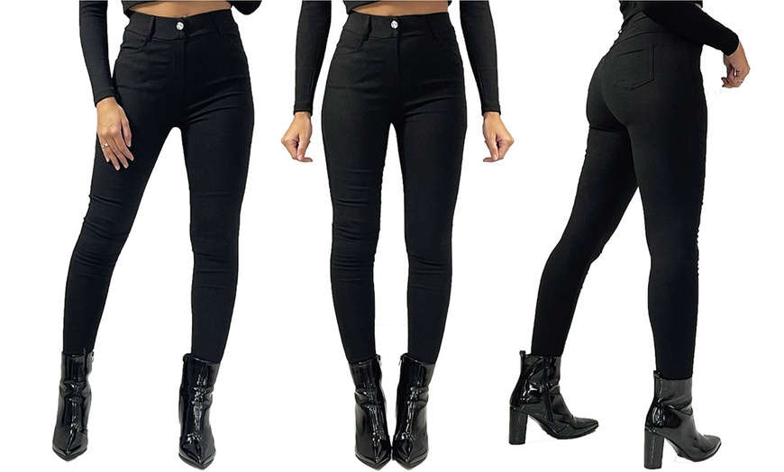 Image 9: Women's High Waist Stretch Fit Skinny Jeans