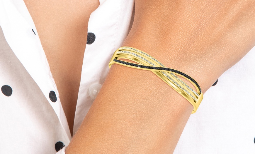 Image 15: Pulsera con cristales brillantes en dorado o plateado de SC Crystal