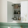 Image 2: HomCom Arched Bathroom Mirror Cabinet in Two Styles
