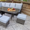 Image 4: Rattan-Effect Corner Dining Set with Cushions