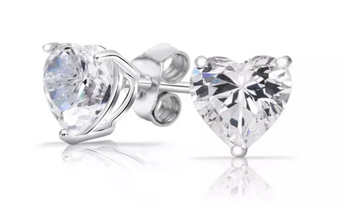 2.00 CTW Crystal Studs in Sterling Silver Made With Crystals From Swarovski