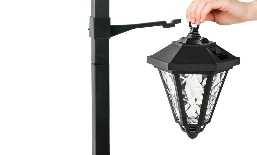 Image 9: One or Two 1.4m Twin-Head Solar Warm White LED Lamp Post Lights