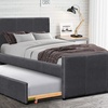 Image 1: Fabric Clifton Bed with Trundle and Optional Mattresses