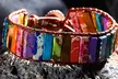 7 Chakra Bracelets with Real Stones Rainbow Wrap Healing Bead Bracelet - Second Medium