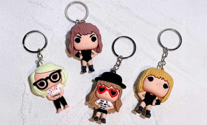 Image 7: Four-Piece Taylor Swift Doll Keychains in Eco-Friendly Silicone 