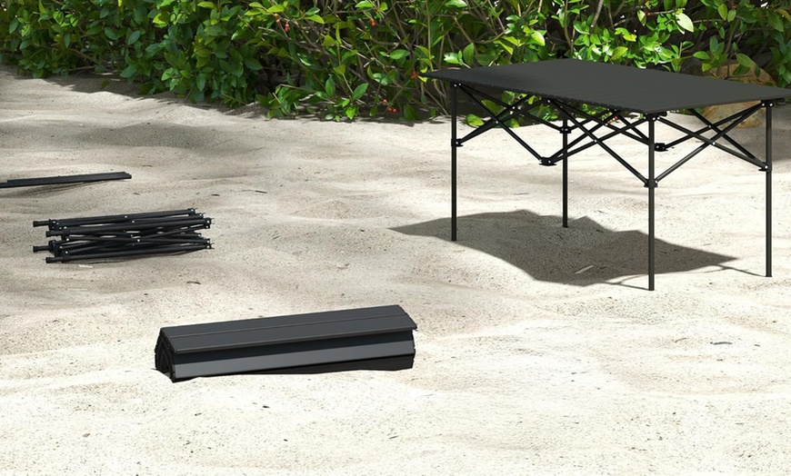 Image 6: Outsunny Two-Seater Portable Aluminium Table
