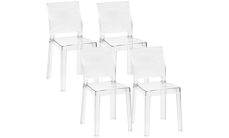 Image 2: Lot de 4 chaises transparentes 'Petra'