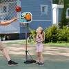 Image 1: HomCom Kids Portable Basketball Hoop and Stand Set
