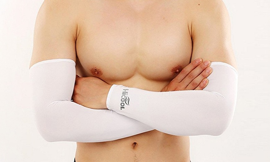 Image 5: 8 Pairs Cooling Arm Sleeves Cover UV Sun Protection Basketball Sports