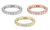 Dainty Crystal Eternity Rings in Sterling Silver