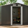 Image 23: Large Metal Garden Tool Storage Shed in 6 Styles
