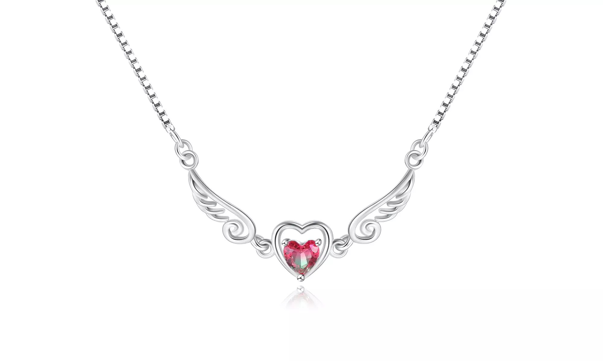 Watermelon Tourmaline Guardian Angel Necklace