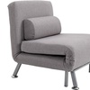 Image 10: HomCom Convertible Single Sleeper Chair Sofa Bed