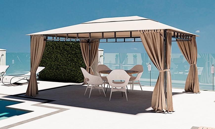 Image 2: Gazebo da giardino con tende laterali