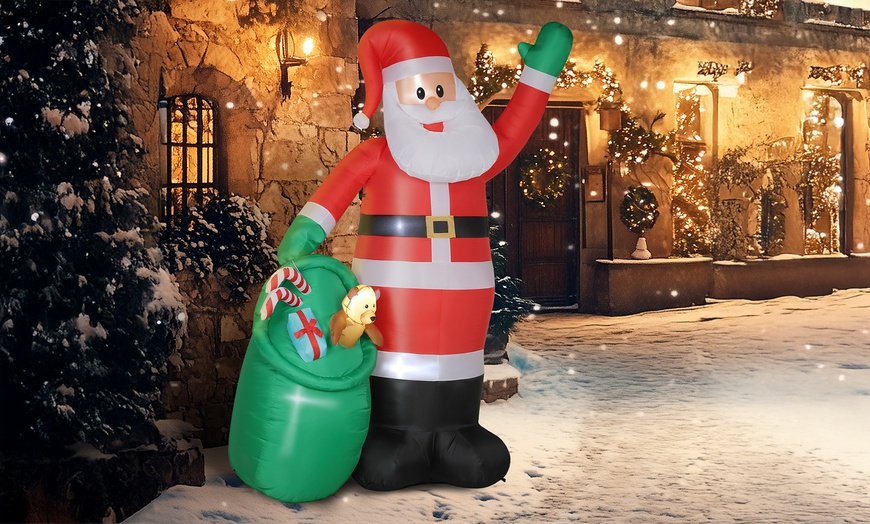Image 3: Outsunny Inflatable Santa Christmas Decorations