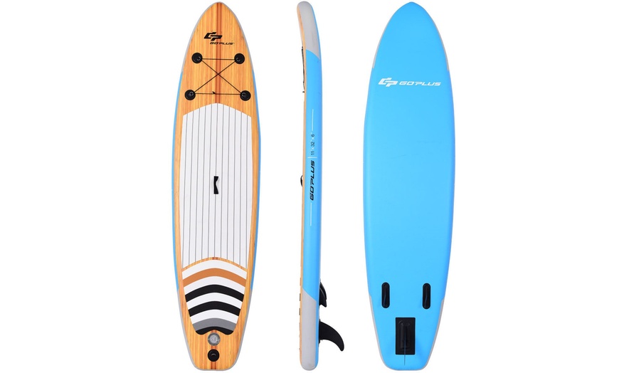Image 11: Goplus 11' Inflatable Stand Up Paddle Surfboard W/Bag Aluminum Paddle Pump