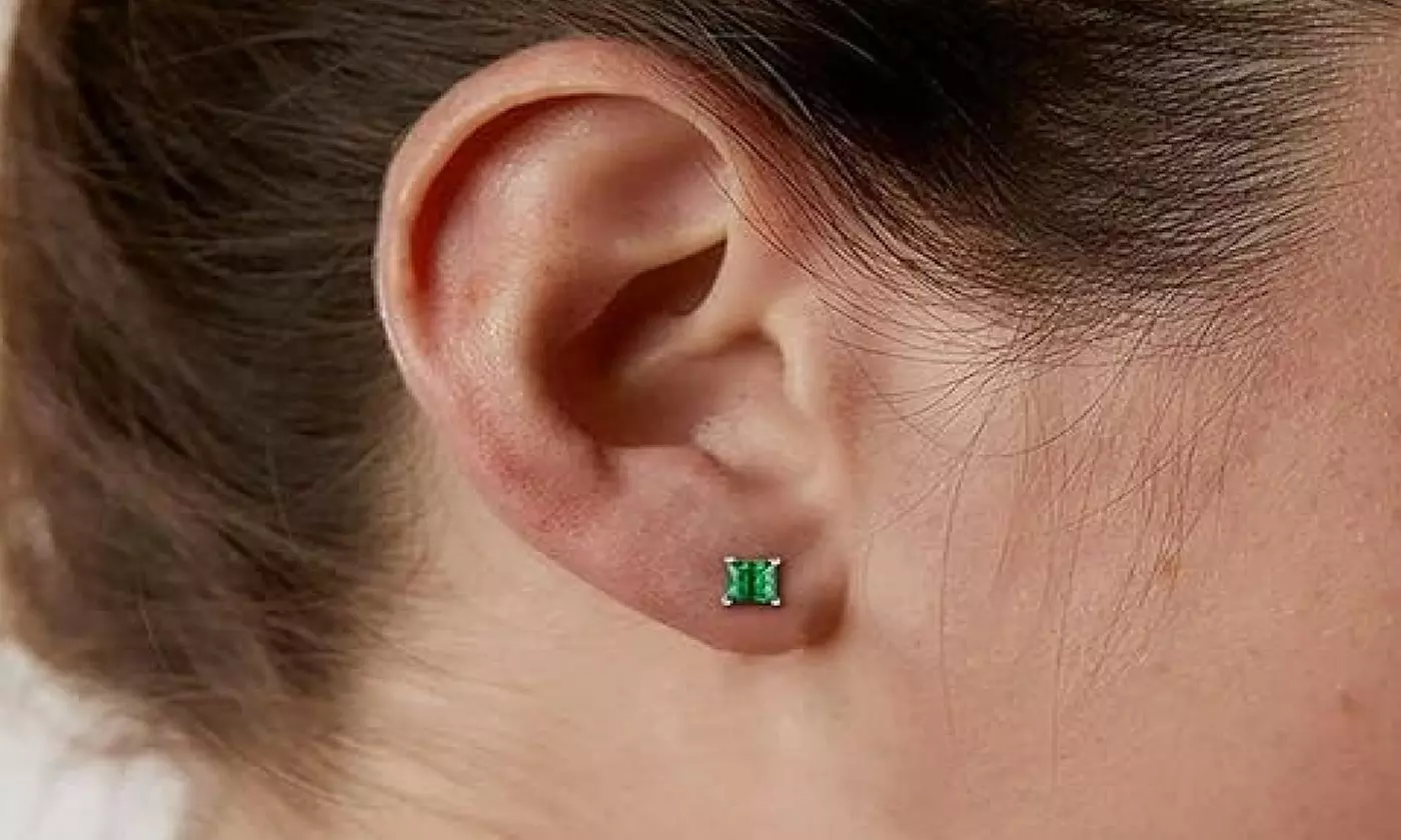 Sterling Silver May Birthstone Stud Earring Collection Made With Swarovski