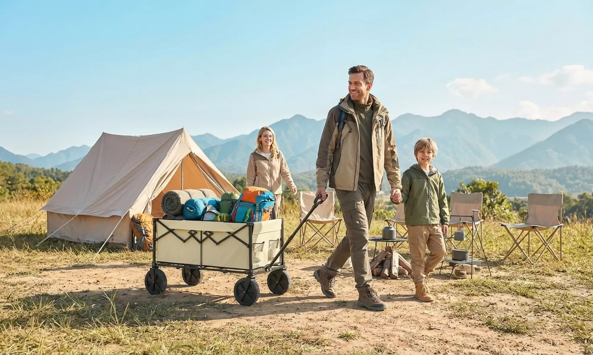 Outsunny Heavy-Duty Folding Wagon Cart