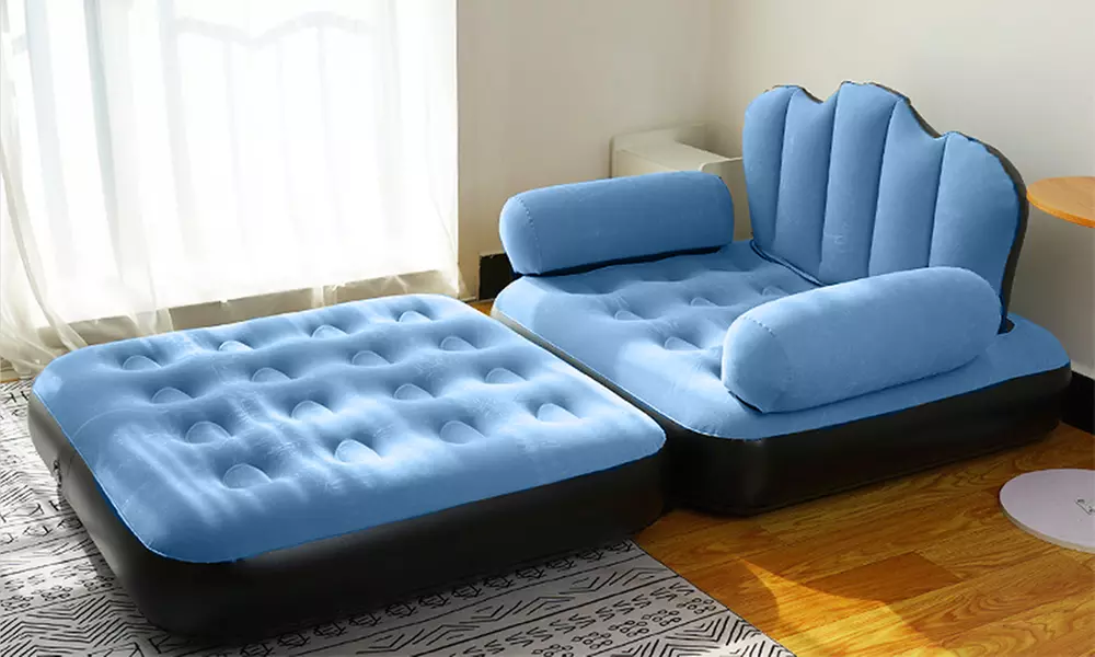 Poltrona gonfiabile con poggiapiedi