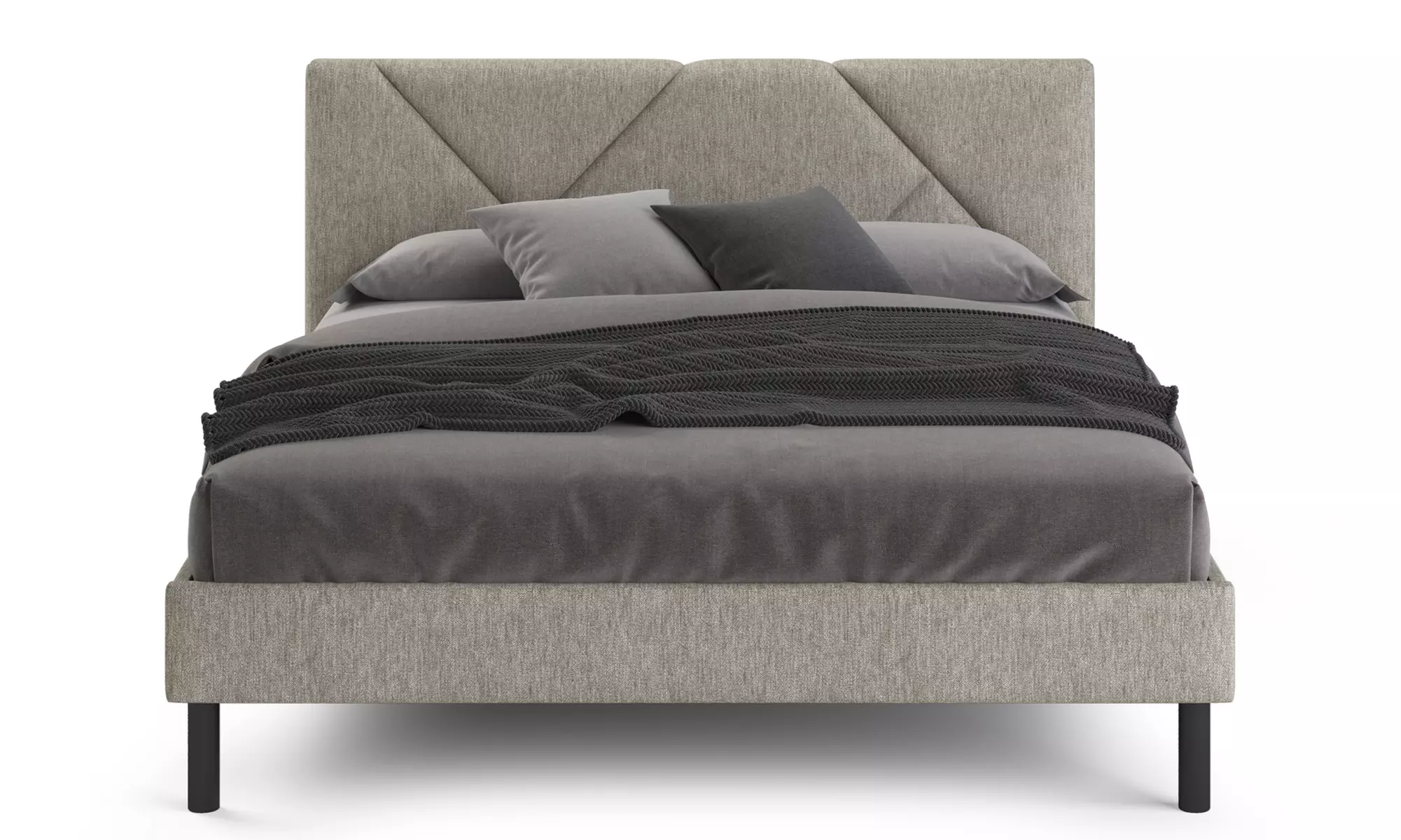 Lit design rembourré "Ric" avec rangement intelligent