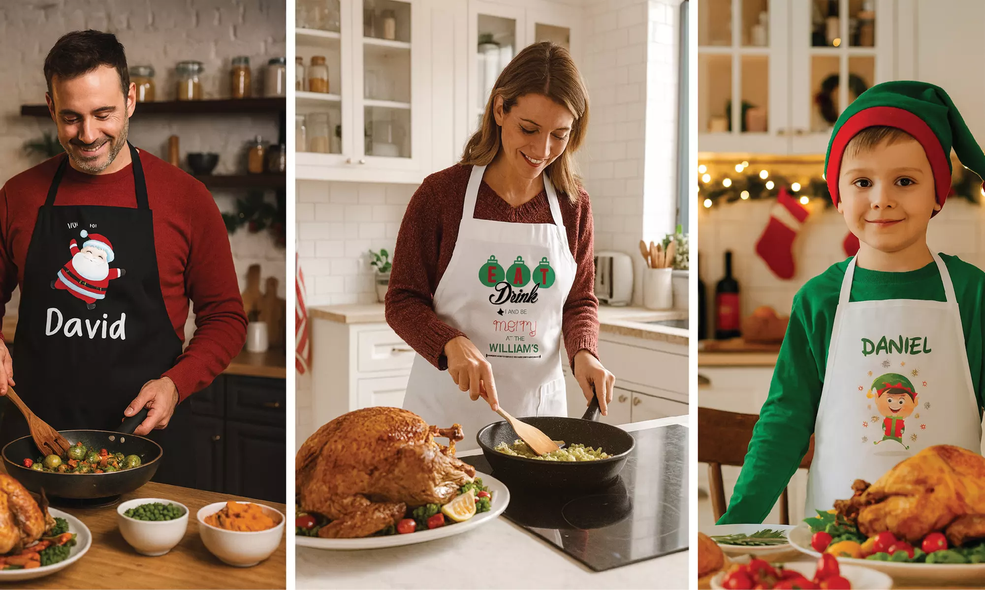 Customized Christmas Aprons for Children and Adults!