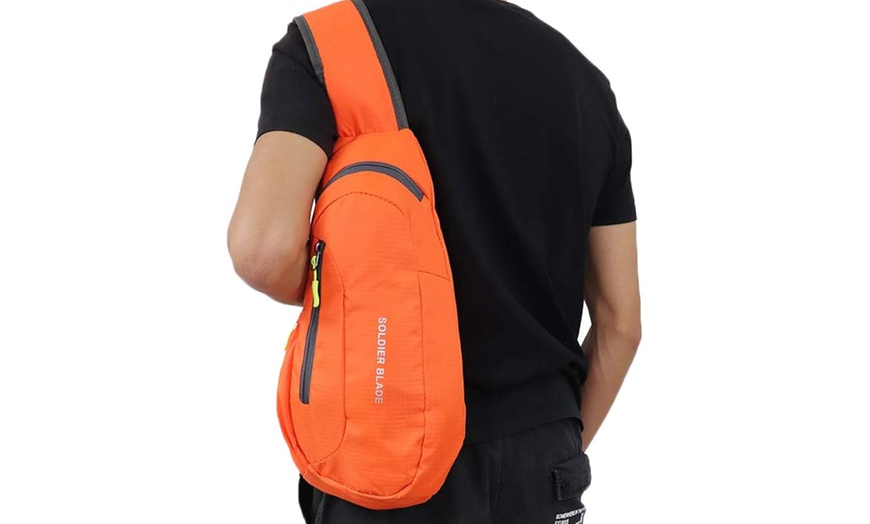 Image 16: Crossbody Zippered Sling Backpack 
